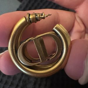 Gold Dior Montaigne Earrings